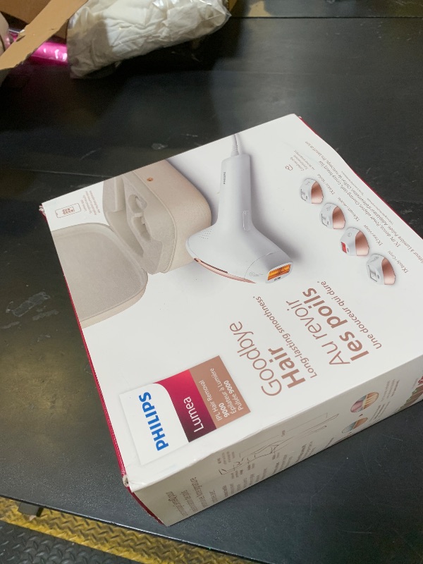 Photo 1 of Philips Lumea 9000 Series IPL Hair Removal Device Permanent Laser Hair Reduction for Women & Men, Easy and Comfortable Use at Home, SenseIQ, 4 Attachments for Body, Face, Bikini & Underarms, BRI984/03