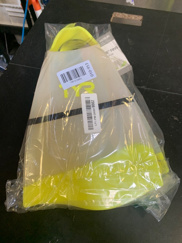 Photo 1 of TYR Hydroblade Swim Training Fins, Yellow, Medium