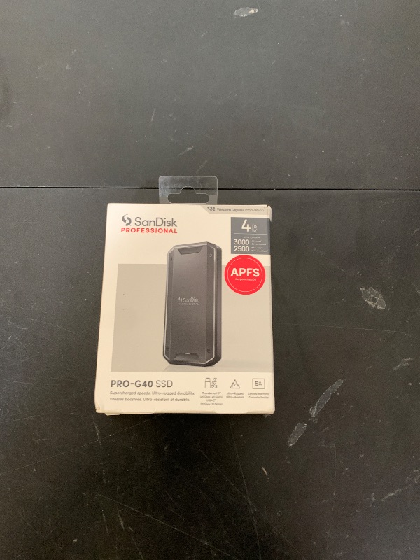 Photo 1 of SANDISK Professional 2TB PRO-G40 SSD - Up to 3000MB/s, Thunderbolt 3 (40Gbps), USB-C (10Gbps), IP68 dust/Water Resistance, External Solid State Drive - SDPS31H-004T-GBCND