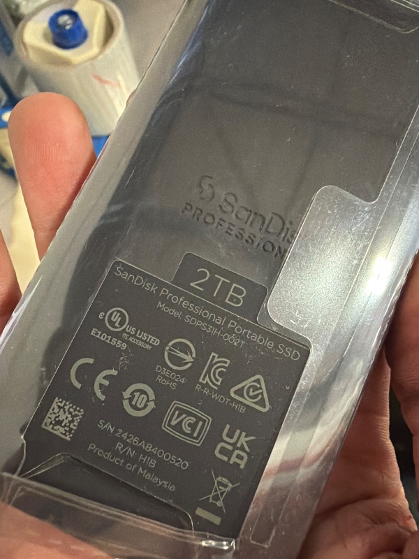 Photo 1 of SANDISK Professional 2TB PRO-G40 SSD - Up to 3000MB/s, Thunderbolt 3 (40Gbps), USB-C (10Gbps), IP68 dust/Water Resistance, External Solid State Drive - SDPS31H-004T-GBCND