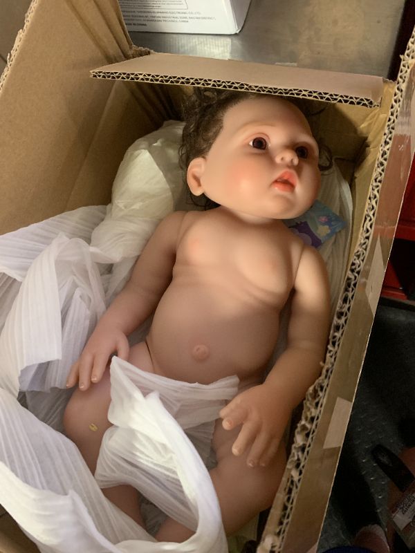 Photo 1 of Aniiyy Lifelike Reborn Baby Dolls 16Inch Full Body Solid Silicone Baby Girl Dolls Realistic Handmade Open Eyes Newborn Baby Dolls Anatomically Correct