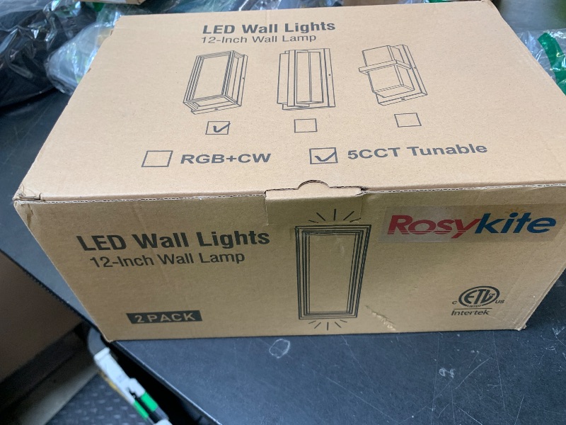 Photo 1 of rosykite Dimmable LED Outdoor Wall Sconce, Modern Porch Lights 2700K 3000K 3500K 4000K 5000K 5 Colors Changeable,1400 Lumens Exterior Up Down Outdoor Wall Lights for House,Garage Door 2 Pack