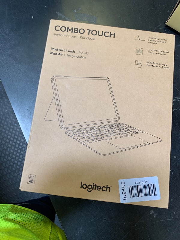 View 2 of Logitech Combo Touch iPad Air 11-inch (M2, M3 & M4), iPad Air (5th gen) Keyboard Case - Detachable Backlit Keyboard with Kickstand - Midnight Black