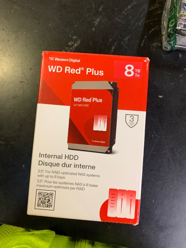Photo 1 of Western Digital 8TB WD Red Plus NAS Internal Hard Drive HDD - 5400 RPM, SATA 6 Gb/s, CMR, 256 MB Cache, 3.5" - WD80EFAX