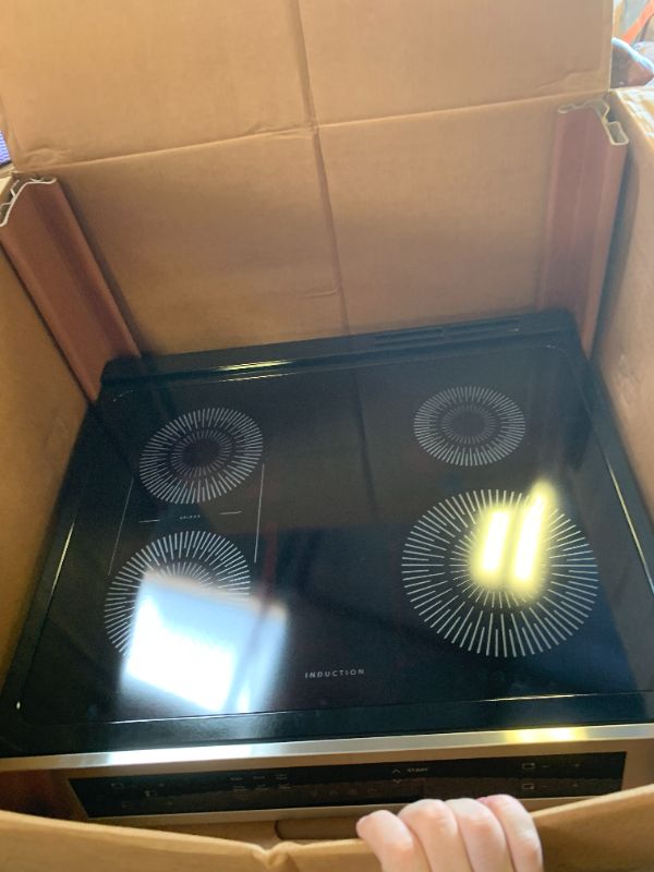 Photo 1 of Frigidaire 30 in 5.3 cu.ft. 4-Burner Element Slide-in Front Control Self-Cleaning Induction Range w/Convection in Stainless Steel