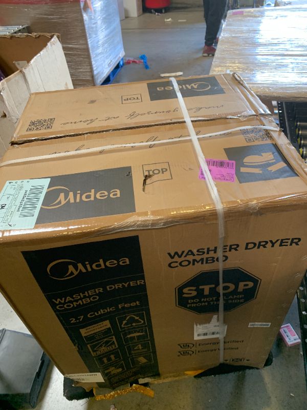 Photo 1 of Midea 24 Inch All-in-One Front Load Washer Dryer Combo, 2.7 Cu.ft 26lbs Ventless Full-Automatic Washing Machine with Steam Care, Overnight Dry, 1400 RPM 16 Wash Cycles, White