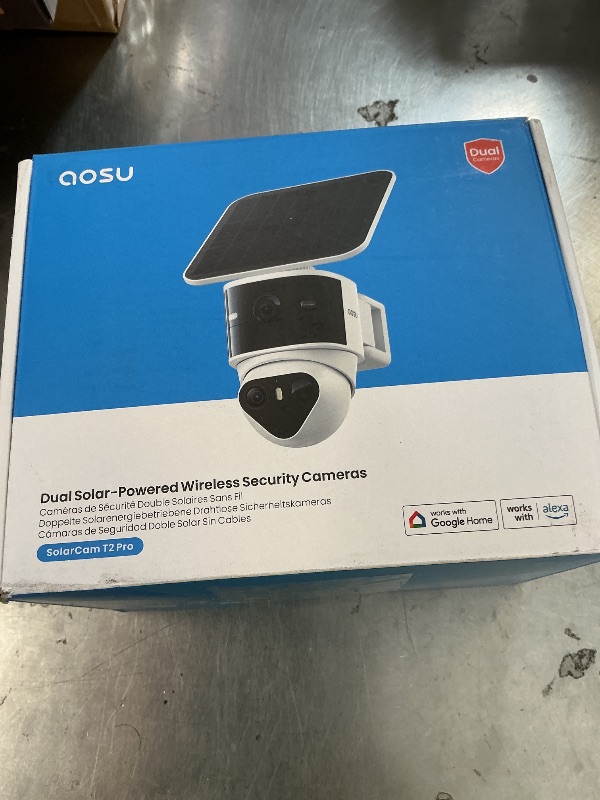 Photo 1 of aosu T2 Pro Security Cameras Wireless Outdoor, 3K Dual Cam No Blind Spot Security Camera for Home, 170° Wide + 360° PTZ, AI Human Vehicle Tracking, Solar Powered, Local Storage