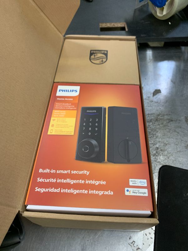 Photo 1 of Philips Wi-Fi Smart Lock with Handles, WiFi Keyless Entry Front Door Lock Set, Keypad Deadbolt with Handle App Fingerprint Code Unlocking, Auto Locking, Built-in WiFi, Remote Control & Voice Unlock