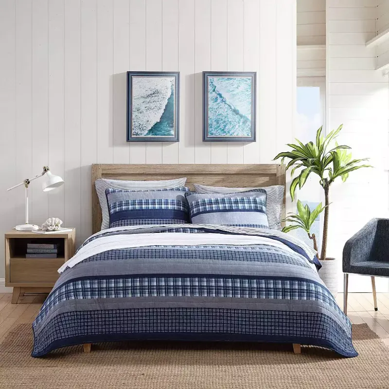 Photo 1 of Nautica Addison Blue Quilt Set