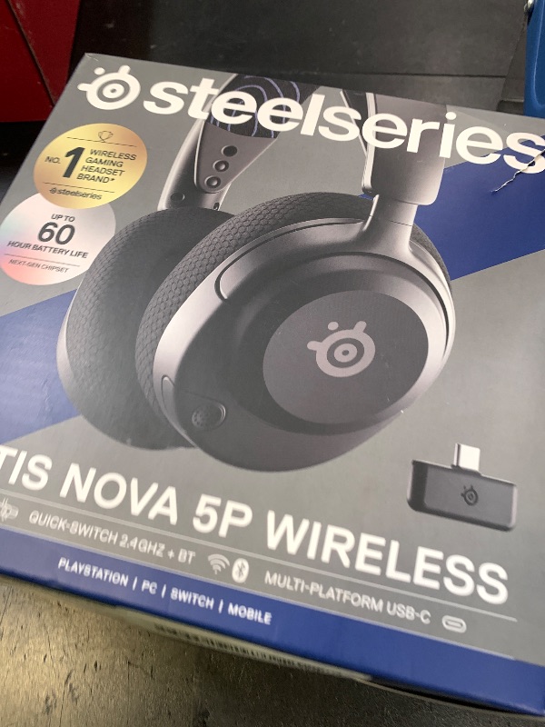 Photo 1 of SteelSeries Arctis Nova 5P Wireless Multi-System Gaming Headset — Neodymium Magnetic Drivers — 100+ Audio Presets — 60 HR Battery — 2.4GHz or BT — ClearCast Gen2.X Mic — PS5, PS4, PC, Switch, Mobile