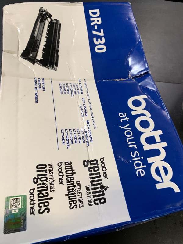 Photo 1 of Brother Genuine DR730 Drum Unit, Up to 12,000 Page Yield (Not a Toner)