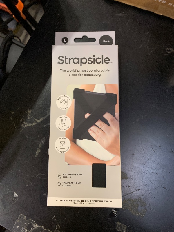 Photo 1 of Strapsicle Silicone Hand Straps | Accessory for Kindle Paperwhite 6.8–7" (2021–2024) and Kobo Aura HD | 2?Pack | Black