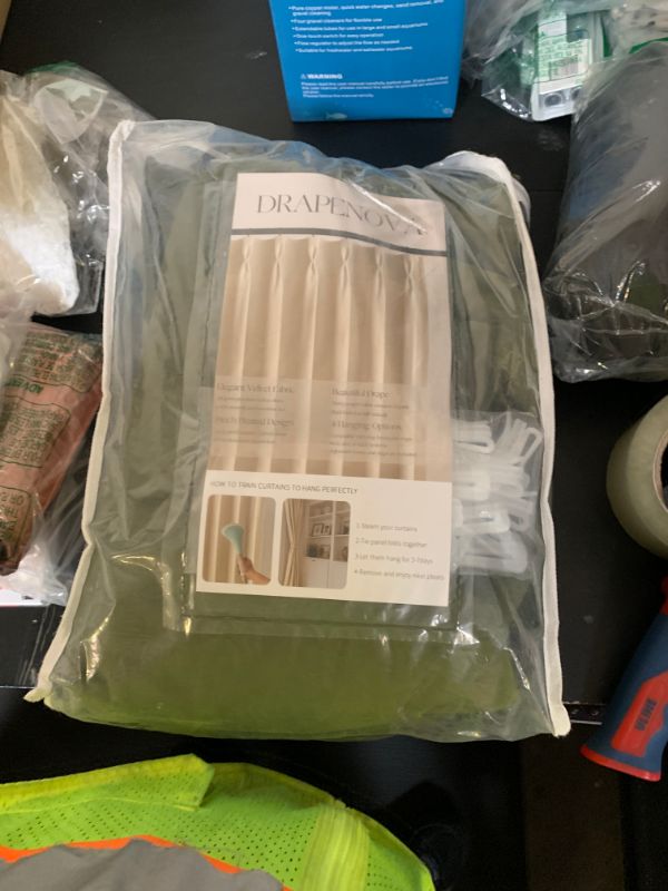 Photo 1 of Velvet Pinch Pleated Blackout Curtains 96 Inch Long for Living Room Bedroom Moss Green Vintage Room Darkening Thermal Insulated Privacy Drapes with Back Tab and Hooks,2 Panels,Ideal for Apartment