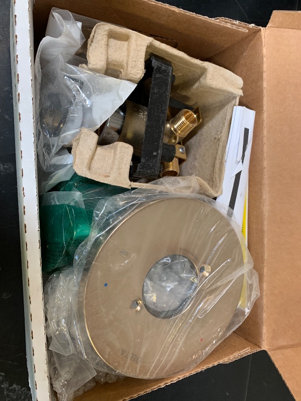 Photo 1 of Delta Nicoli 14 Series H2Okinetic Shower Faucet Set, Brushed Gold Shower Head and Handle Set, Valve Trim Kit, Champagne Bronze 142749-CZ (Shower Valve Included)