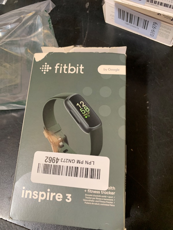 Photo 1 of Fitbit Inspire 3 Health & Fitness Tracker with Stress Management, Workout Intensity, Sleep Tracking, 24/7 Heart Rate - 3-Month Google Health Premium Membership Included - Midnight Zen/Black