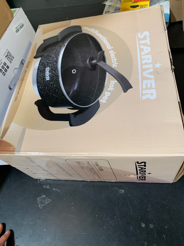 View 2 of Stariver 6L Electric Hot Pot with Divider - Dual-Flavor Fondue & Shabu Shabu Pot, 1360W with 5-Temp Control, Non-Stick & BPA-Free, Perfect for Family Dinners & Parties