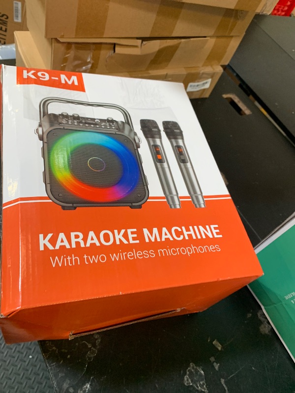 Photo 1 of Karaoke Machine, Portable Bluetooth Speaker with 2 Wireless Microphones for Adults & Kids with Lights, Karaoke Microphone with PA System Supports USB/TF/REC/FM/AUX for Home Party Home System Packages