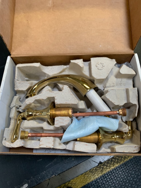 Photo 1 of KOHLER 394-4-PB Devonshire Widespread Bathroom Faucet with Pop-Up Drain Assembly, 3-Hole 2-Handle Bathroom Sink Faucet, 1.2 gpm, Vibrant Polished Brass