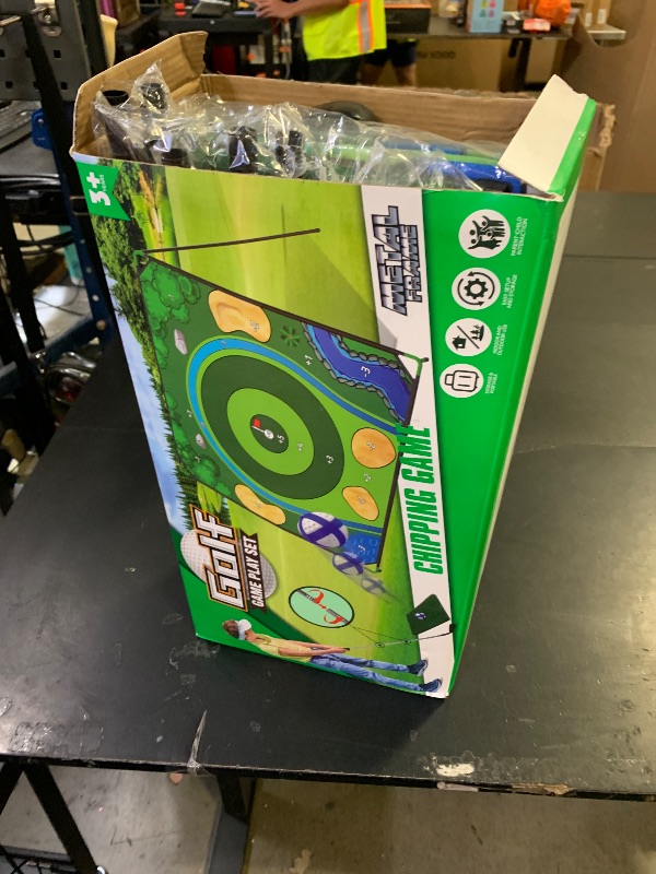 Photo 1 of IGRL Golf Chipping Game Set, 71 X 71 in Large Golf Practice Mat with 2 Adjustable Clubs, Hitting Mat, 24 Sticky Balls, 2 Golf Tees, Scoreboard & Carry Bag, Indoor Outdoor Training Game for Adults