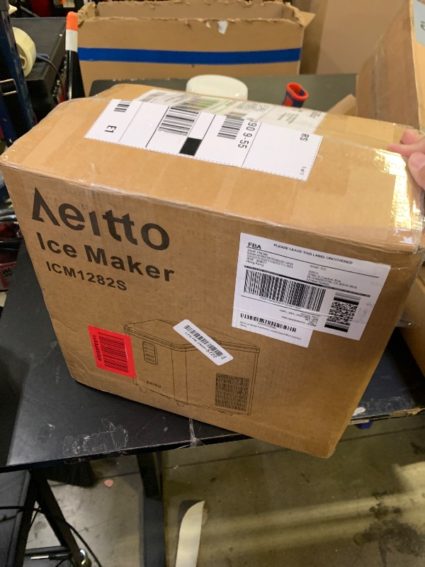 Photo 1 of Aeitto Ice Maker Countertop 26lbs/24H, 8 Ice Cubes 2 Sizes of Bullet Ice Ice Machine Ready in 6 Mins, Portable Ice Makers with Basket & Scoop, Auto Self-Cleaning for Home/Kitchen/Office Stainless