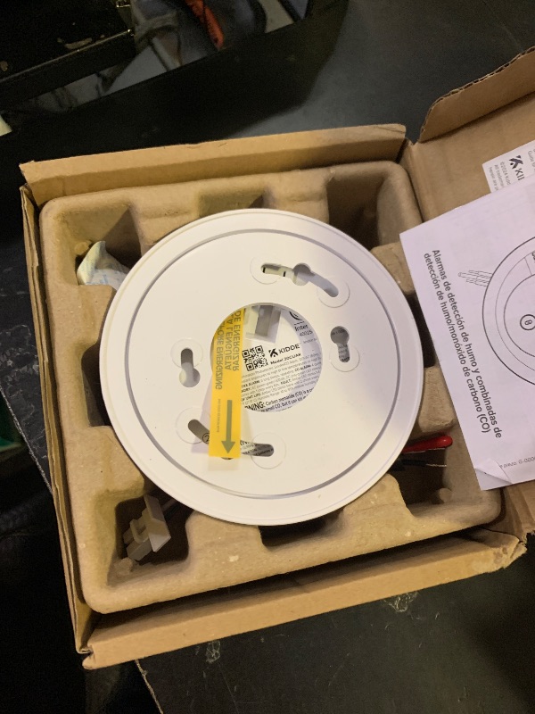 Photo 1 of Kidde And Carbon Monoxide Detector, Hardwired with AA Battery Backup, LED Status Lights, Interconnected, 85 dB Alarm, 5 inches, 30CUAR, 1 Pack