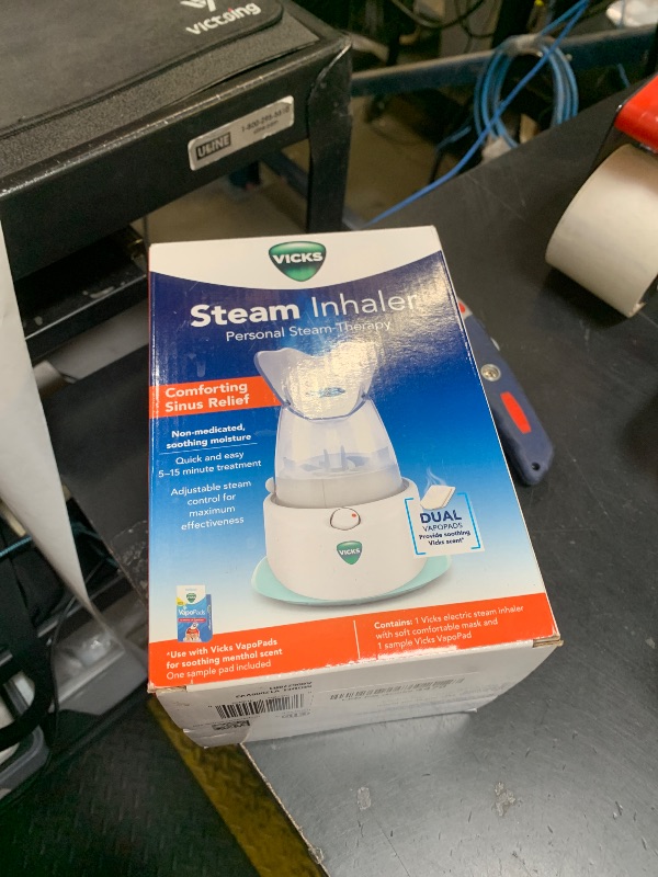Photo 1 of Vicks Personal Steam Inhaler for Targeted, Natural Steam Relief for Allergies, Congestion, Cough & Colds, and Sinus Irritation, Use with VapoPads - 1 Included