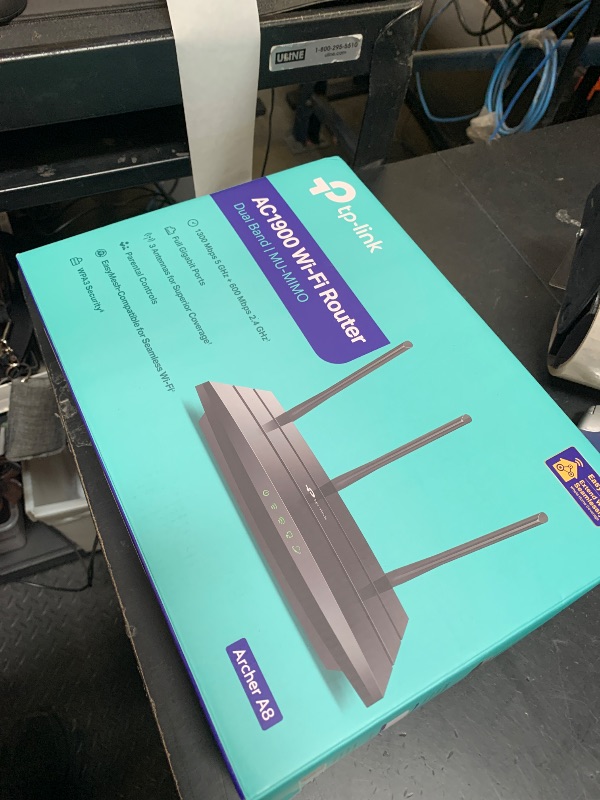 Photo 1 of TP-Link AC1900 Smart WiFi Router (Archer A8) -High Speed MU-MIMO Wireless Router, Dual Band Router for Wireless Internet, Gigabit, Supports Guest WiFi