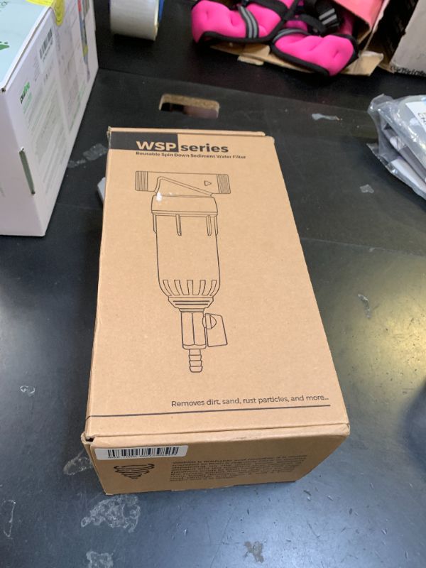 Photo 1 of iSpring WSP-100SL Reusable Whole House Spin Down Sediment Water Filter, Siliphos Helps Prevent Scale and Corrosion, 1" MNPT + 3/4" FNPT, 100 Micron