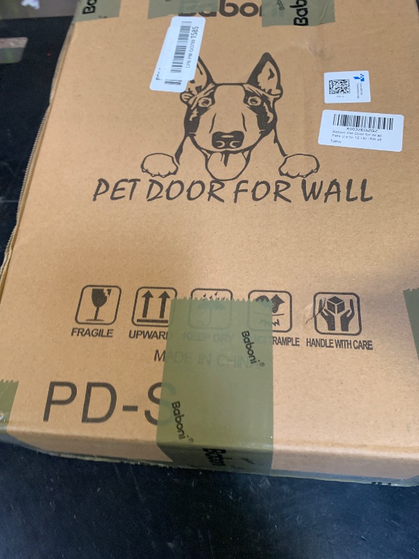 Photo 1 of Baboni Pet Door for Wall, Steel Frame and Telescoping Tunnel, Aluminum Lock, Double Flap Dog Door and Cat Door, Strong and Durable (Pets Up to 12 Lb) -Small