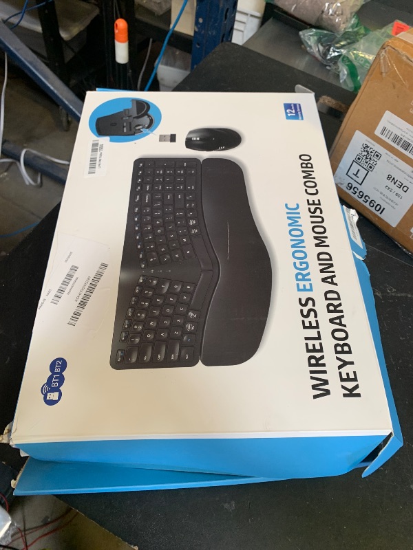 Photo 1 of Ergonomic Wireless Keyboard Mouse Combo, EDJO Bluetooth/2.4G Dual Channel, Split Design, Soft Foam Palm Rest, 4 Level DPI Adjustable Wireless Mouse, Rechargeable, for Windows/Mac/Android?Black?