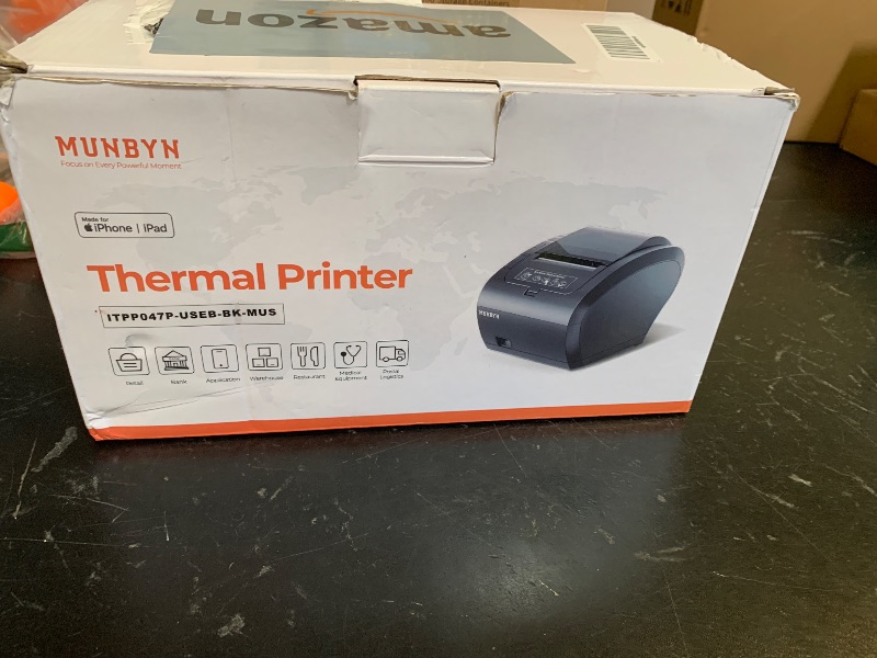 Photo 1 of MUNBYN Bluetooth Thermal Receipt Printer P047, 80mm POS Printer, Thermal Printer with USB Serial Ethernet, Bluetooth, Support Android Windows PC (Do Not Support iOS Paypal Doordash Grubhub Vagaro)