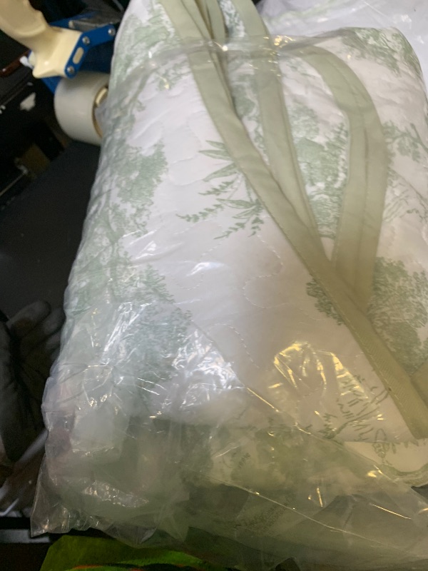 Photo 1 of WONGS BEDDING Botanical Quilt Set Queen Size, Sage Green 3 Pieces Toile Floral Plants Printed Bedspread Bedding Set Soft Lightweight Microfiber Coverlet Set for All Season (96"x90")
