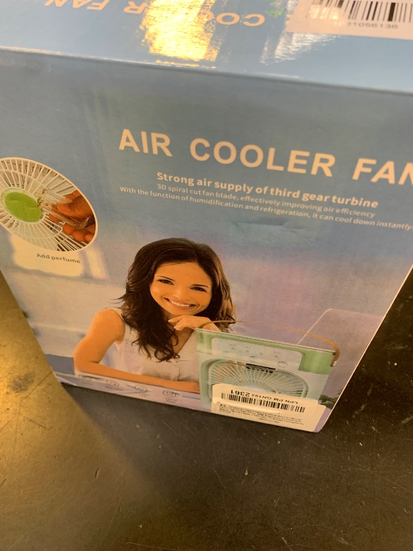 Photo 1 of Portable Air Conditioners, 2000mAh Rechargeable Mini Air Cooler Fans, 500ML Personal Portable AC Unit with 3 Speed, 2 Spray, 7 Color, 3 Timer, Small Desktop Cooling Fan for Bedroom Office (White)