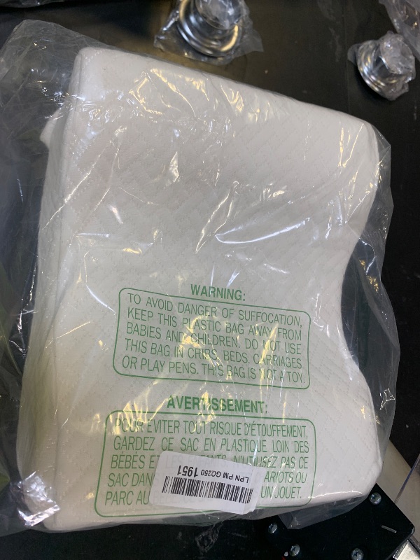 Photo 1 of 5 STARS UNITED Knee Pillow for Side Sleepers - Hip Pain Relief, Memory Foam Leg Cushion for Side Sleeping - Between Legs Pillow for Sciatica & Lower Back Pain, White