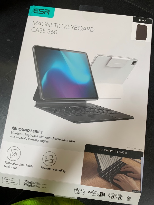 Photo 1 of ESR [Upgraded] iPad Pro 13 Inch Case with Keyboard (M5/M4, 2025/2024), iPad Pro 13 Keyboard Case with Magnetic Stand, Portrait/Raised Modes for iPad Pro 13, Removable, Rebound 360 Series, Black