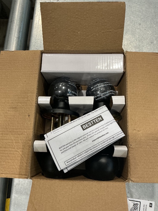 Photo 1 of [2 Pack] BESTTEN Keyed Entry Door Knob, Entrance Door Lock, Keyed Different, Standard Ball, Matte Black
