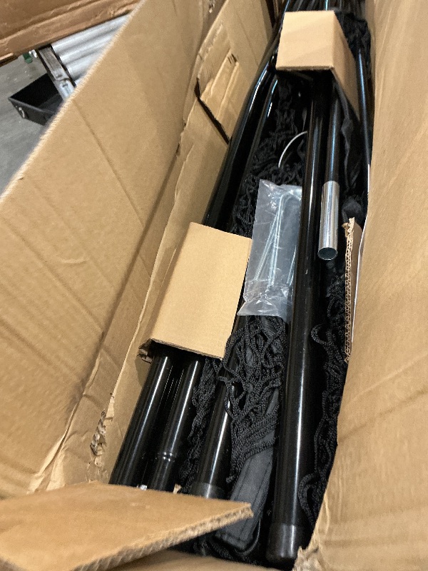 Photo 1 of [MISSING PARTS] 12x9ft Barricade Backstop Net, Ball Sports Barrier Net, Practice Net for Baseball Softball Lacrosse Soccer Basketball and More (12x9 ft - Black)