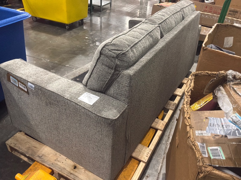 Photo 1 of [missing cushions see live photos] Signature Design by Ashley Fanciful Classic Sofa with Tufted Cushion and Removable Cushion, Light Gray