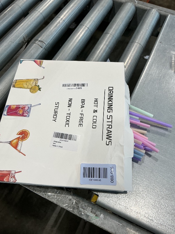 Photo 1 of [100 Pcs] Colorful Disposable Plastic Drinking Straws - 8.26" Long & 0.24" Diameter Cute Straws for Juice,Coffee,Milk,Cocktail, Ideal for Bachelorette Party, Birthday Party, Bridal Shower, Baby Shower
