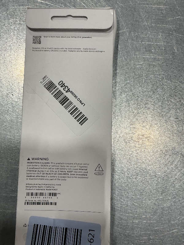 Photo 1 of ***ITEM IS USED*** Apple AirTag (2nd Generation) - 4 Pack: Tracker for Keychain, Wallet, and More; Locator with Sound; Simple One-Tap Setup with iPhone or iPad; Key Finder with up to 1.5X Precision Finding Range*
