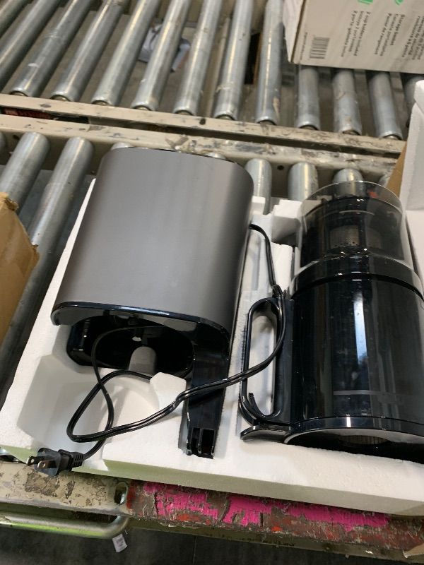 Photo 1 of ****Blade is missing**** EanOruus Cold Press Juicer, 5.8" Wide Feed Chute Juice Extractor Machine with 400W, High Juice Yield, Slow Masticating Juicer for Whole Vegetables & Fruits, Silver