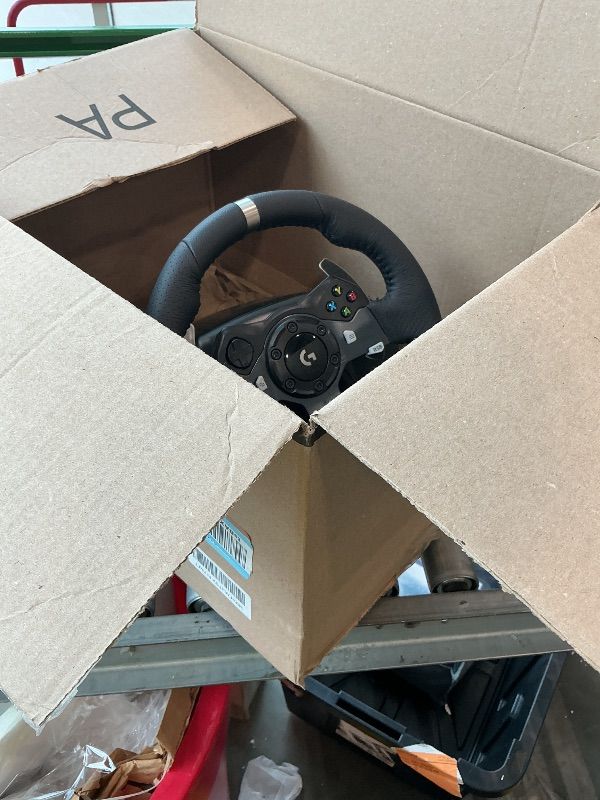 Photo 1 of [PARTIAL SET] Logitech G920 Driving Force Racing Wheel and Floor Pedals, Real Force Feedback, Stainless Steel Paddle Shifters, Leather Steering Wheel Cover for Xbox Series X|S, Xbox One, PC, Mac - Black