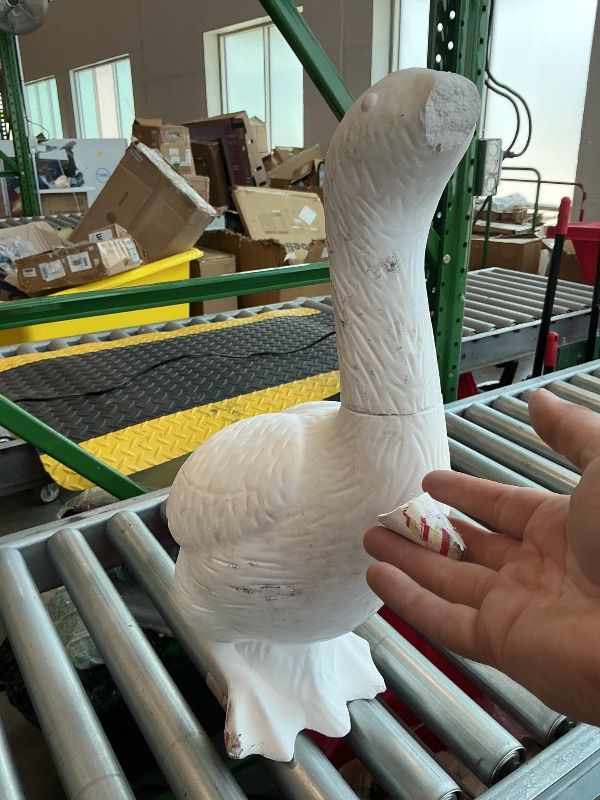 View 3 of [Goose is broken into  parts] Kathfly Valentine's Day Porch Goose Gift 23 Inch Lawn Decor Including Plaster Goose Statue and DIY Outfit for Outdoor Garden Yard Lawn Patio Valentines Gifts Decoration