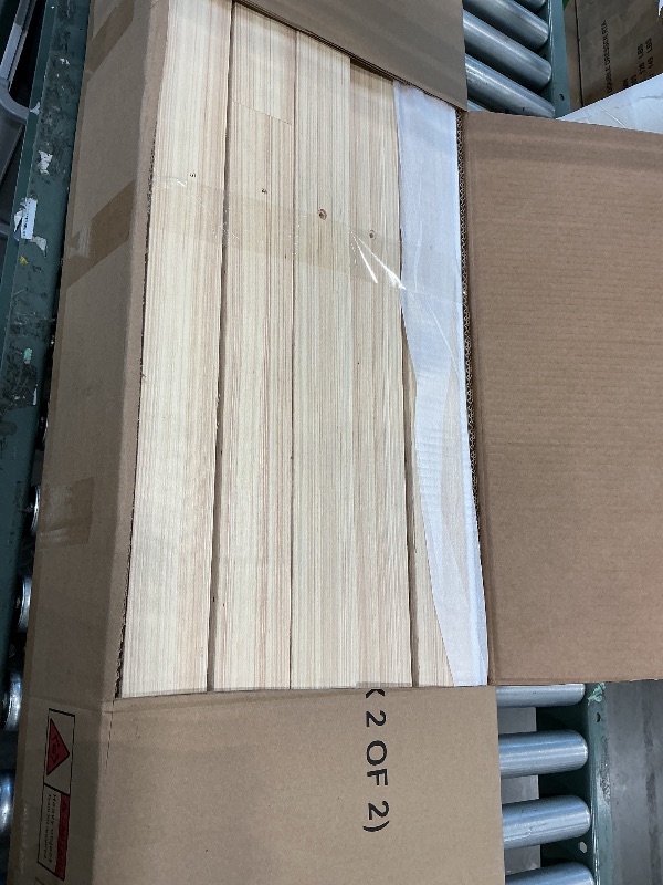 Photo 1 of ***UPDATED 7/5 AS IS/ NO RETURNS - SALE FINAL - FOR PARTS ONLY***Merax Queen Size Solid Wood Platform Bed Frame, Upholstered Headboard & Classic Spindle & with Fabric Panel, No Box Spring Needed, 500 lbs Capacity Timeless Traditional for Bedroom, Brown