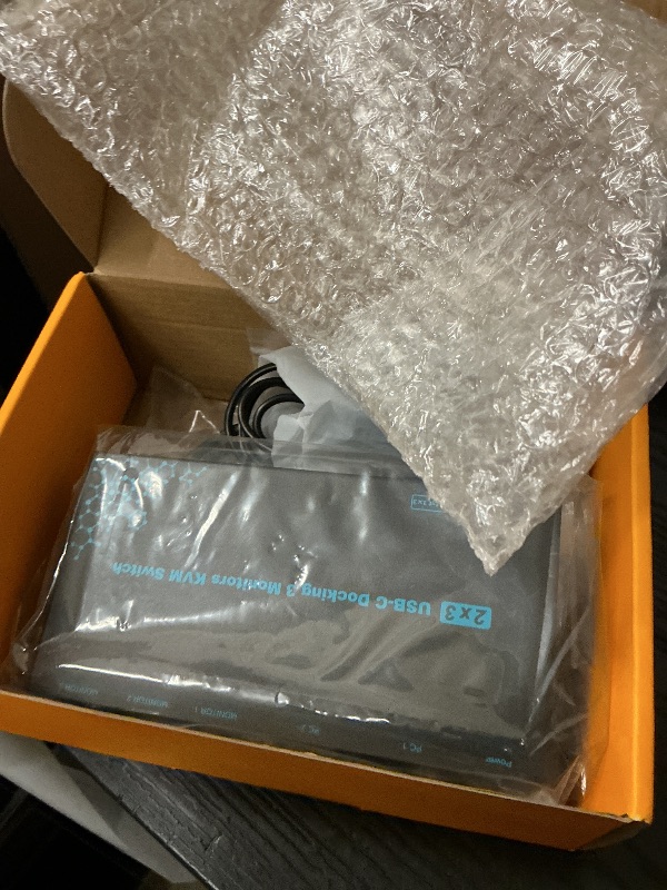 Photo 1 of 2 Laptops 3 Monitors KVM Switch 2 Port MST Dual USB-C Docking KVM Switches Triple Monitor Support Max 10Gbps USB Transfer Dual 4K@60Hz & One 1080P@60Hz Video Output, 100W PD Charging