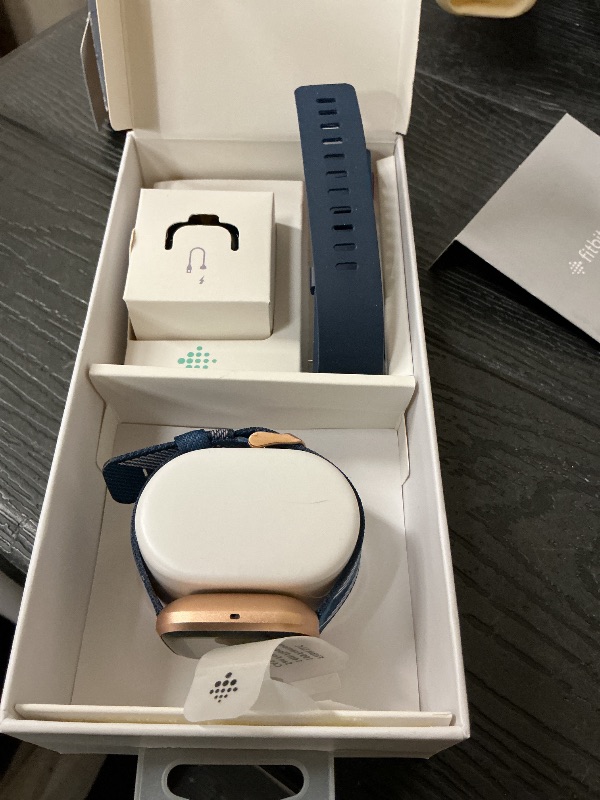 Photo 1 of Fitbit Versa 2 Special Edition Health and Fitness Smart Watch with Heart Rate, Music, Alexa Built-In, Sleep and Swim Tracking, Navy and Pink Woven/Copper Rose, One Size (S and L Bands Included), 2.3