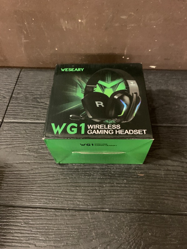 Photo 1 of WESEARY Wireless Gaming Headsets for PC, PS5, PS4, Switch, Mac, 2.4GHz Wireless Gaming Headphone with ENC Noise Canceling Microphone, Bluetooth 5.4, Cool Lighting, 50H Battery, 50mm Drivers