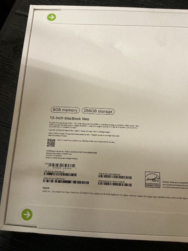 Photo 1 of Apple 2026 MacBook Neo 13-inch Laptop with A18 Pro chip: Built for AI and Apple Intelligence, Liquid Retina Display, 8GB Unified Memory, 256GB SSD Storage, 1080p FaceTime HD Camera; Blush