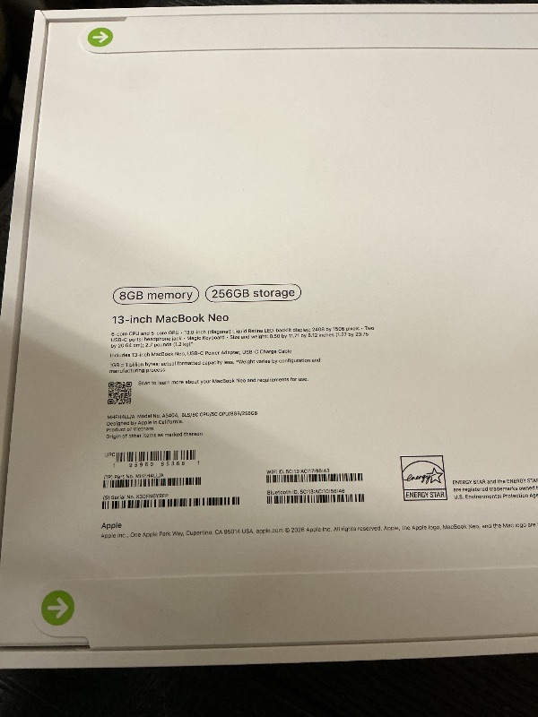 Photo 1 of Apple 2026 MacBook Neo 13-inch Laptop with A18 Pro chip: Built for AI and Apple Intelligence, Liquid Retina Display, 8GB Unified Memory, 256GB SSD Storage, 1080p FaceTime HD Camera; Blush