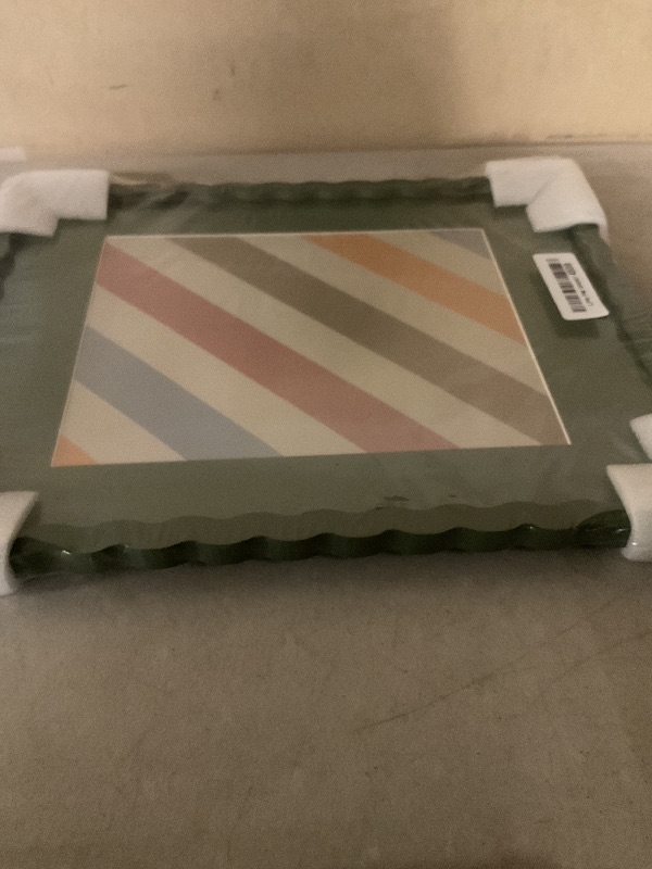 View 2 of THKRLOF 11x14 Picture Frame with Mat for 8x10, Wavy Edge Wooden Real Glass Photo Frame for Wall Hanging, Green, 1 Pack